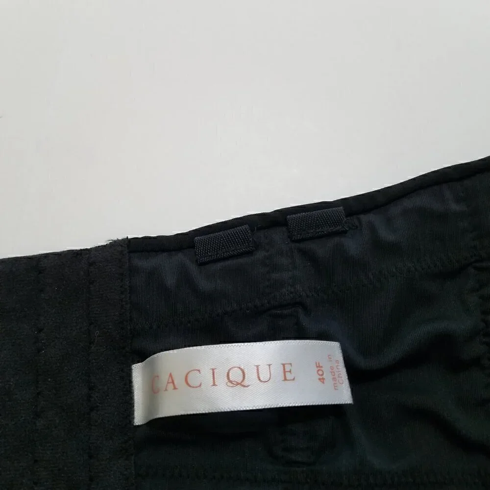 Cacique Lightly Lined Strapless Bra Black Size 40F